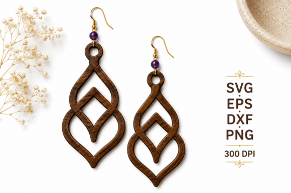 Abstract Wooden Earrings Laser Cut Files