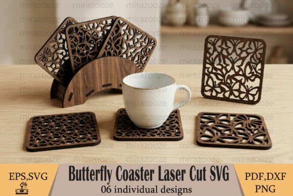 Butterfly Coaster Laser Cut Bundle