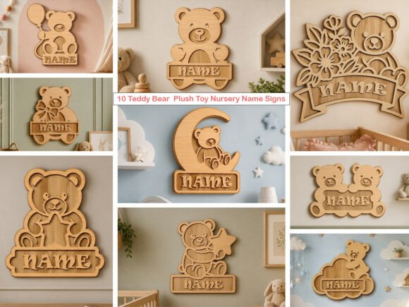 Create Sweet Personalized Nursery Decor with Laser Cut Teddy Bear Name Signs