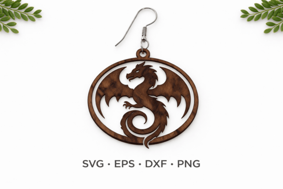 Dragon Earring SVG: Versatile Laser Cut Design