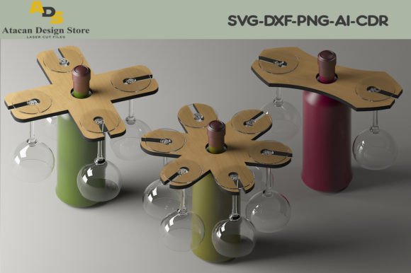 Elegant Laser Cut Wine Caddy Design 252