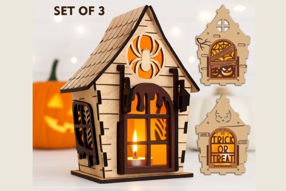 Enchanting Halloween Haunted House Lantern Set