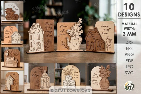 Hand Drawn Style Stands Bundle Laser Cut
