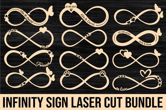 Infinity Sign Laser Cut Bundle: Seamless Vector Designs