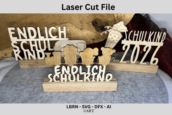 Laser Cut File Schulkind Bundle: First Grade Designs
