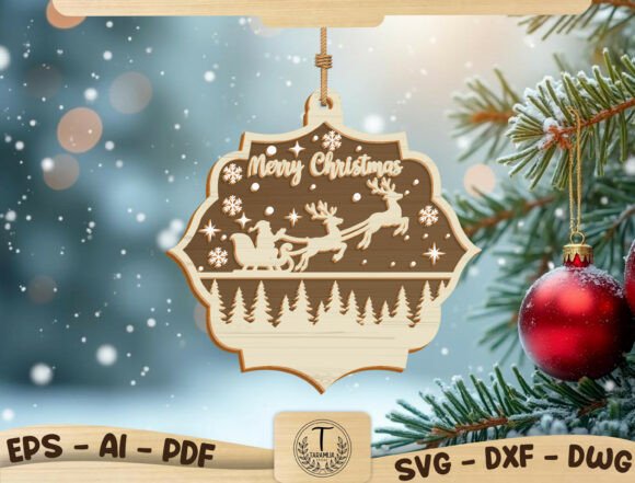 Merry Christmas Ornament SVG: A Festive Layered Design