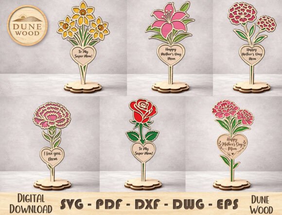 Mother’s Day Flower Laser Cut File: Beautiful Handmade Gifts