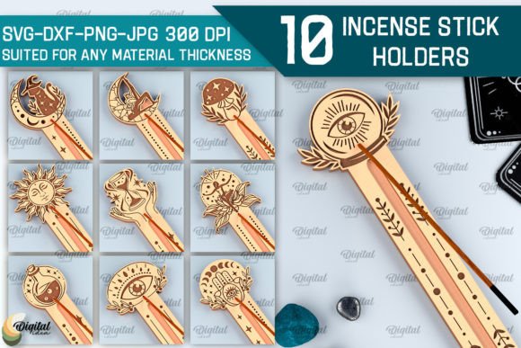 Mystical Incense Stick Holders Laser Cut Designs