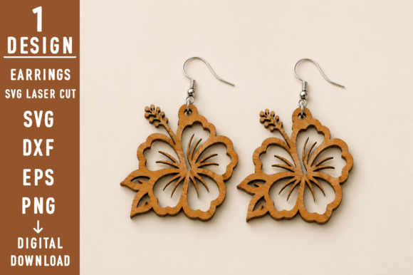 Nature Earrings Laser Cut SVG