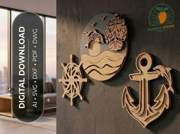 Nautical Multi-Layer Wood Wall Decor