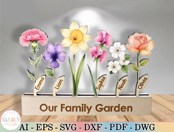 Our Family Garden: A Personalized Floral SVG Tribute