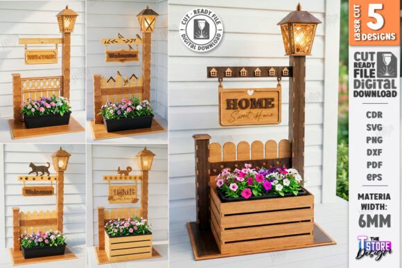 Outdoor Welcome Signs Planter Laser Set for Your Home