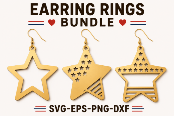 Patriotic Star Earrings SVG Bundle: Create Festive, Custom Jewelry