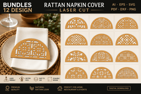 Rattan Napkin Holder Lasercut BUNDLES