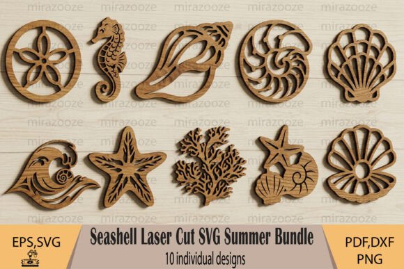 Seashell Laser Cut SVG Summer Bundle: Coastal Designs