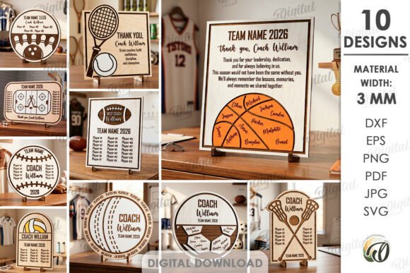 Sport Team Signs Bundle Laser Cut