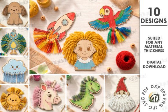Yarn Children's Decor Bundle Lase Cut: Creative Design Files